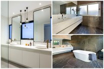 Marble bathroom vanity and marble floors